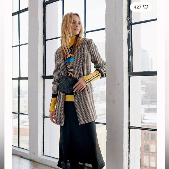 Free People Uptown Girl Houndstooth Blazer, size large - Picture 1 of 6